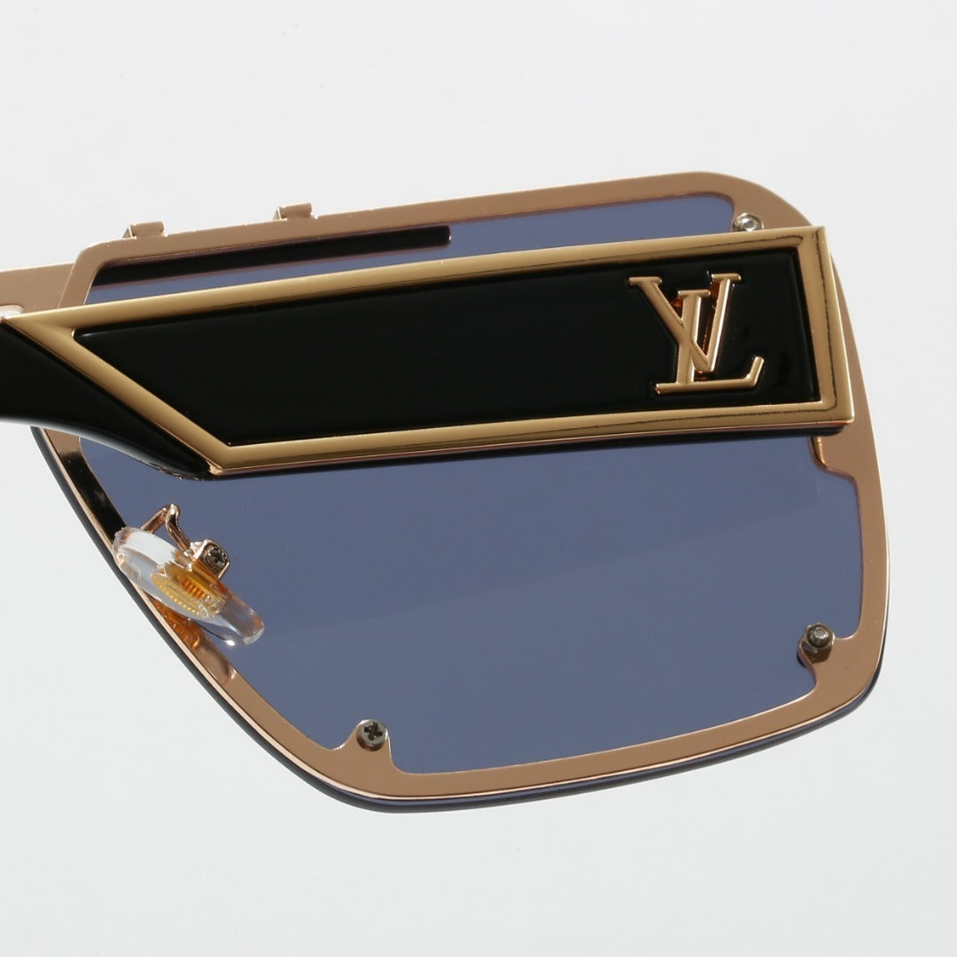Louis vuitton Metal Oversized Frame Sunglasses with Side Metal Logo 6A015 Square