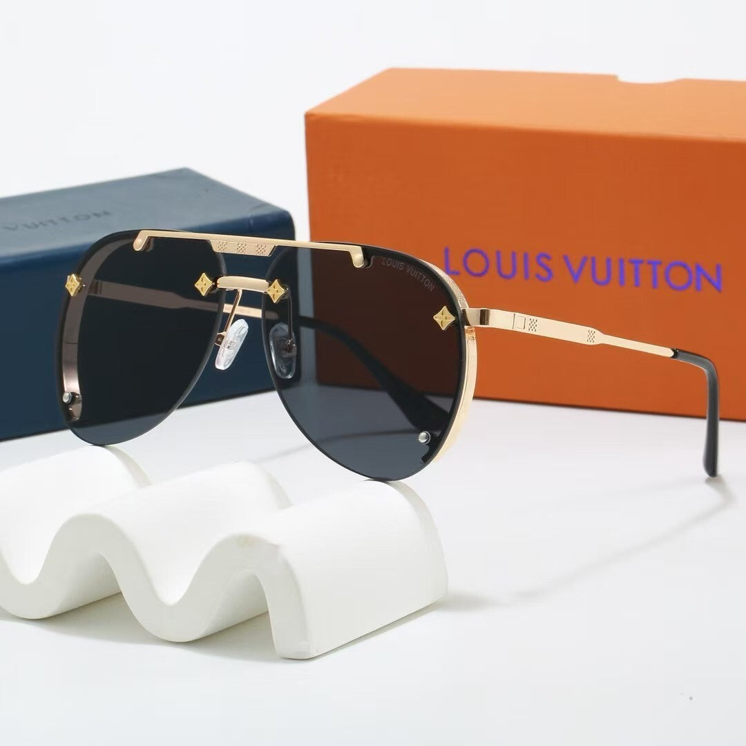 Louis vuitton Metal Double Bridge Aviator Sunglasses with Monogram Details Aviator