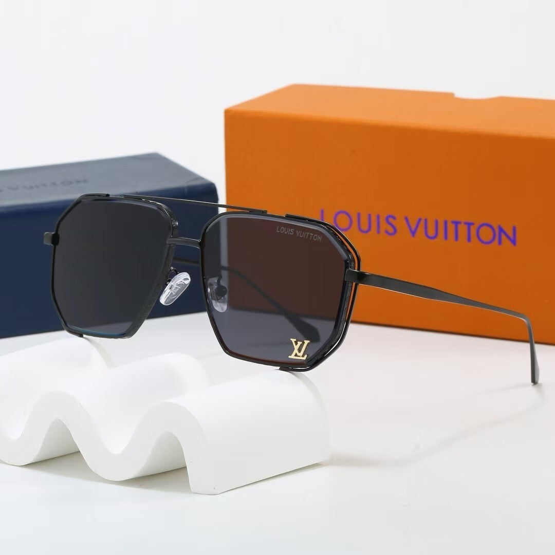 Louis vuitton Metal Double Bridge Polygonal Sunglasses Aviator