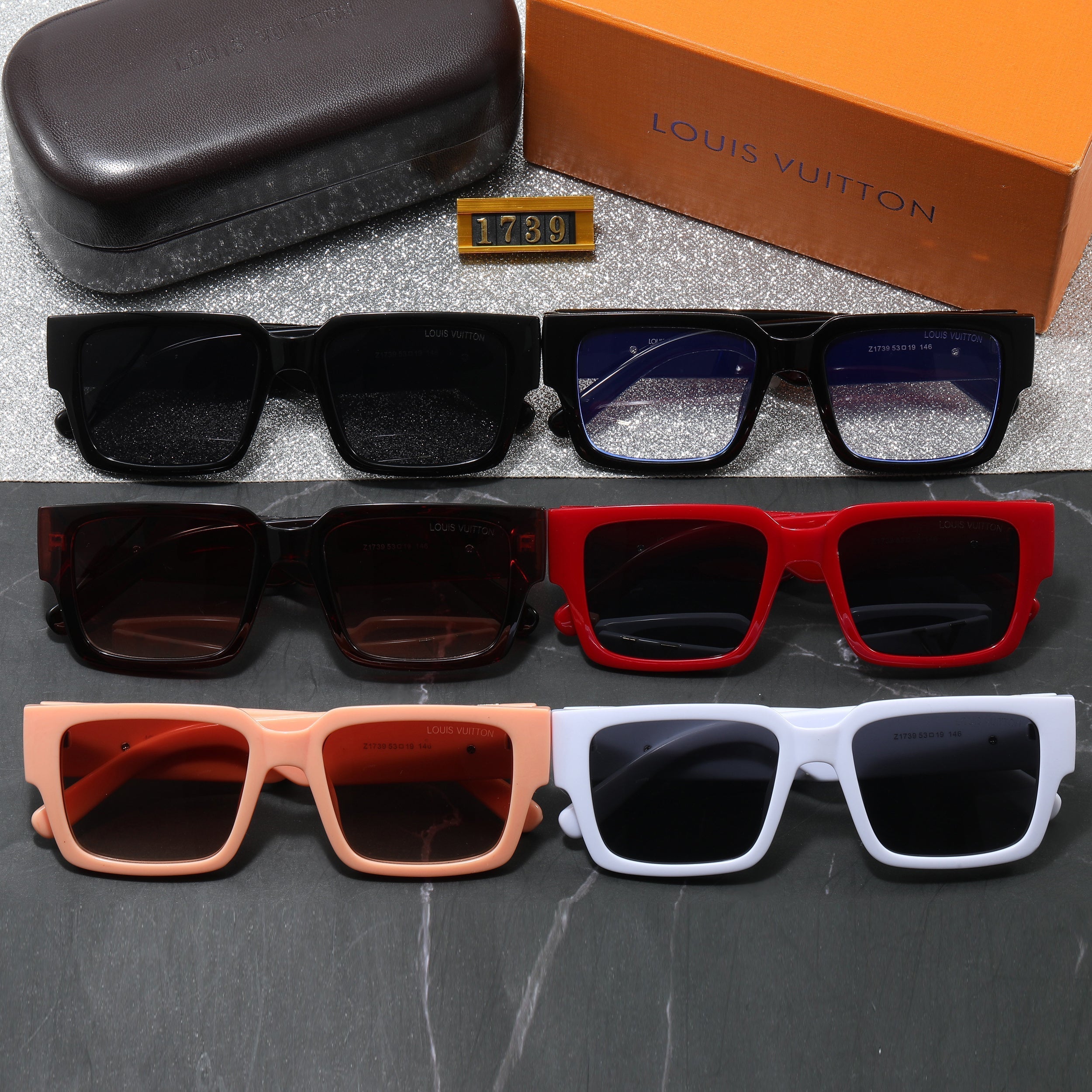 Louis vuitton Trendy Square Bold Frame Sunglasses with Metal Detail (Model 1739) Square