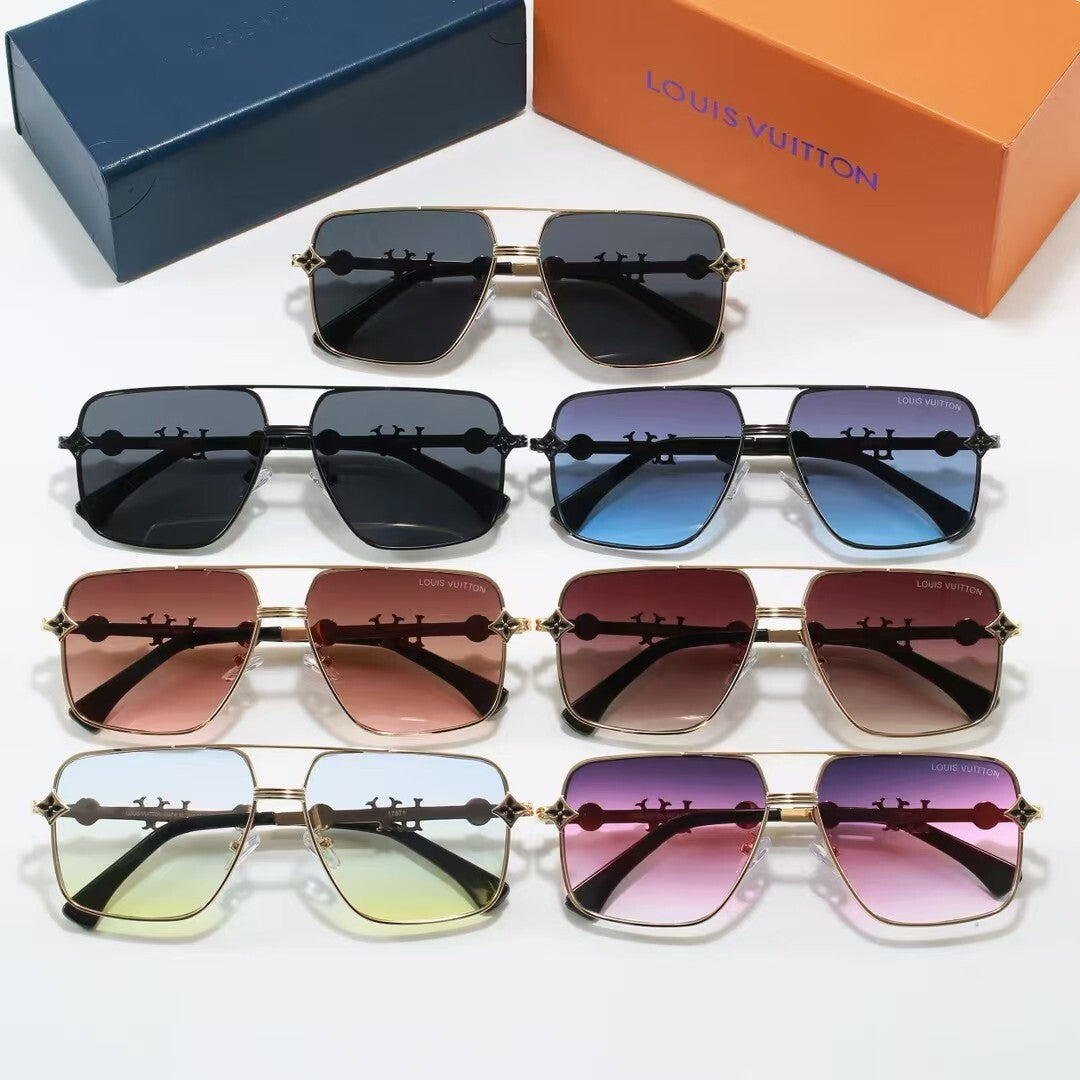 Louis vuitton Metal Double Bridge Square Sunglasses with Pearl & Monogram Details Square